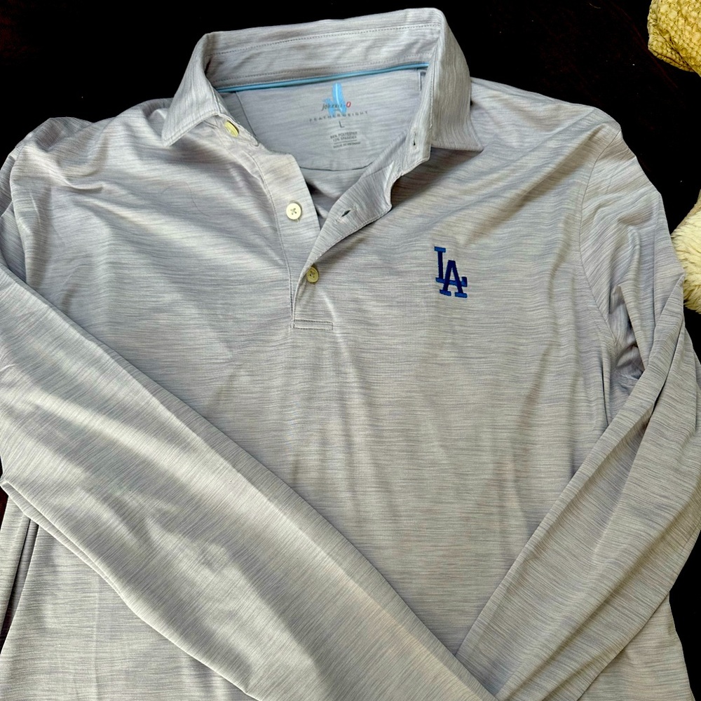 Johnnie O featherweight Los Angeles long sleeve polo shirt.